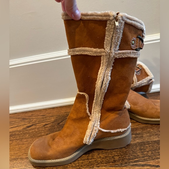 Women’s Franco Sarto sport shearling lined suede brown boots size 9 - Picture 2 of 8